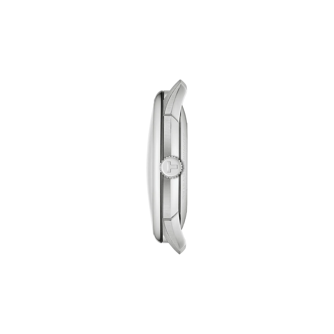 Profile view of the watch case Tissot Chemin Des Tourelles 42mm, reference T139.407.11.048.00