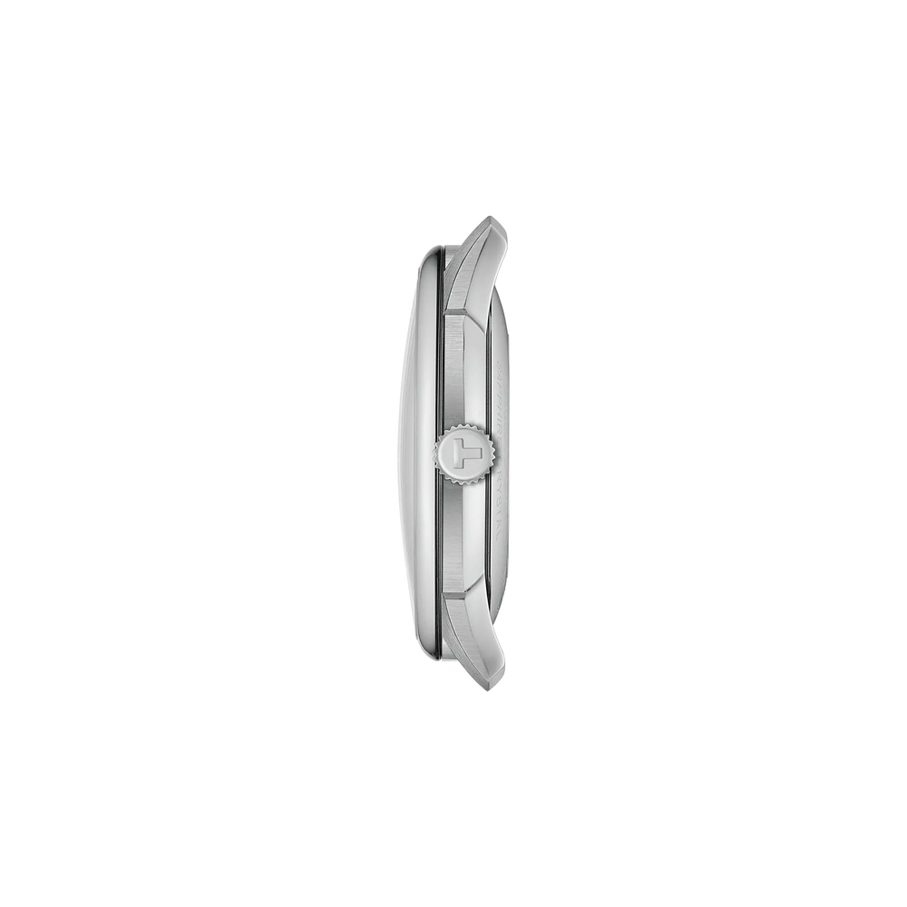 Profile view of the watch case Tissot Chemin des Tourelles 42mm, reference T139.407.11.091.00