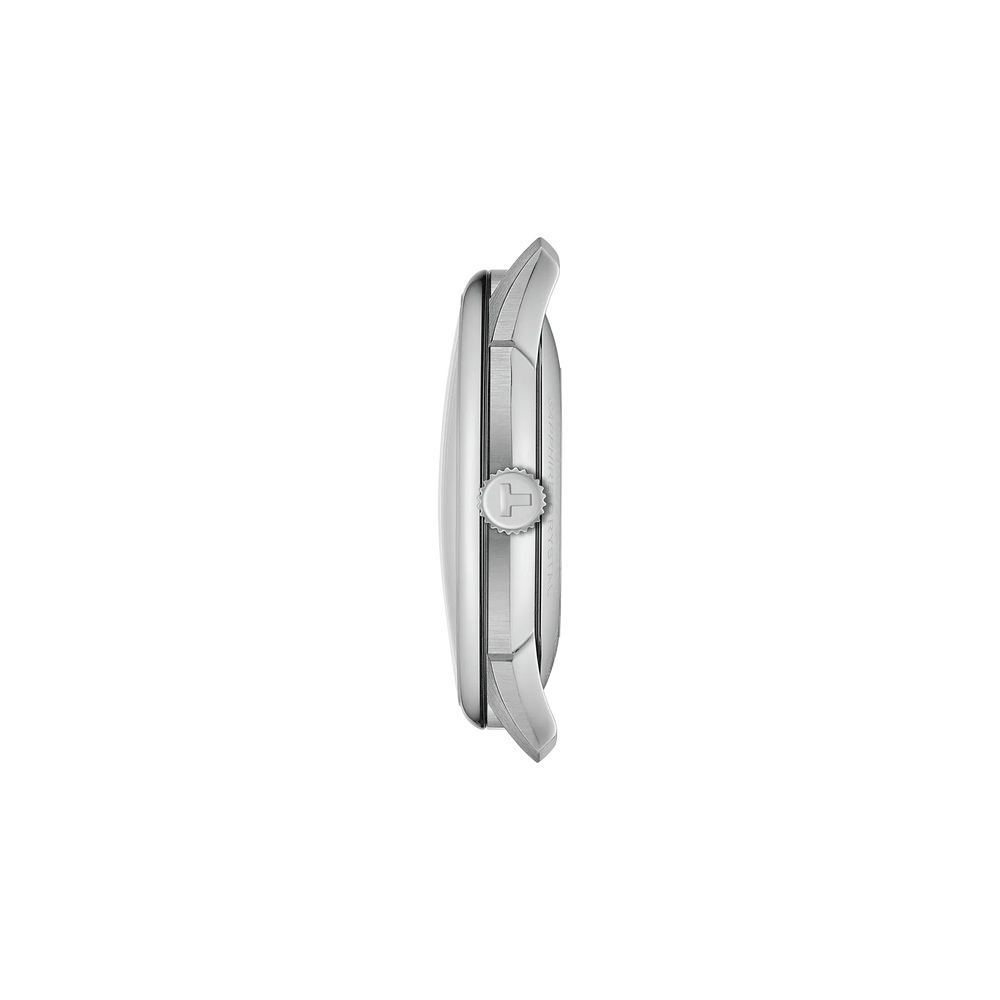 Profile view of the watch case Tissot Chemin des Tourelles 42mm, reference T139.407.16.041.00