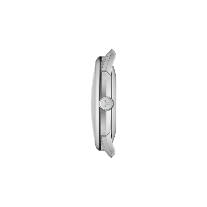 Profile view of the watch case Tissot Chemin des Tourelles 42mm, reference T139.407.16.041.00