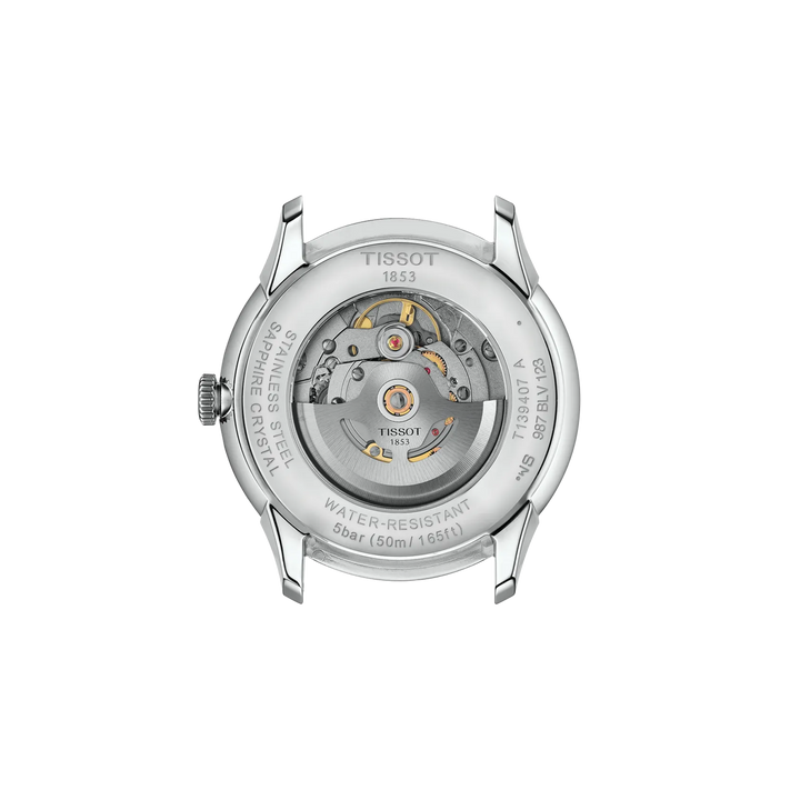 Back view of the watch case Tissot Chemin des Tourelles 42mm, reference T139.407.16.041.00