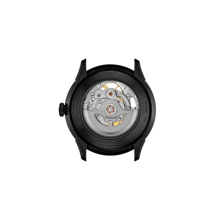 Back view of the watch case Tissot Chemin Des Tourelles Skeleton 39mm, reference T139.836.36.441.00