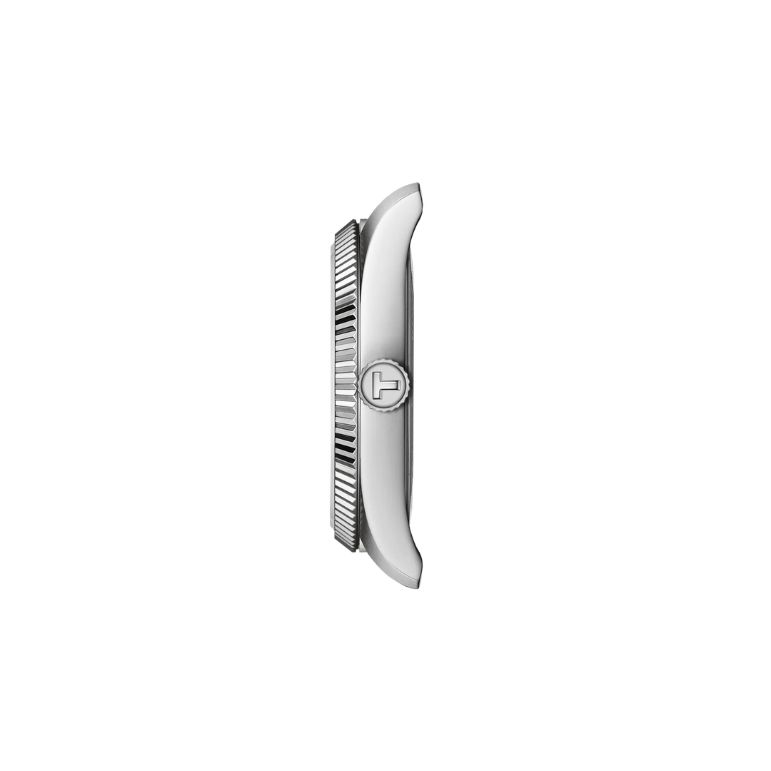 Profile view of the watch case Tissot Ballade 34mm, reference T156.210.11.041.00