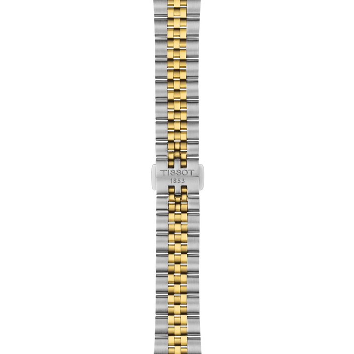Yellow-gold PVD bracelet detail of the Tissot Ballade 34mm T156.210.22.031.00