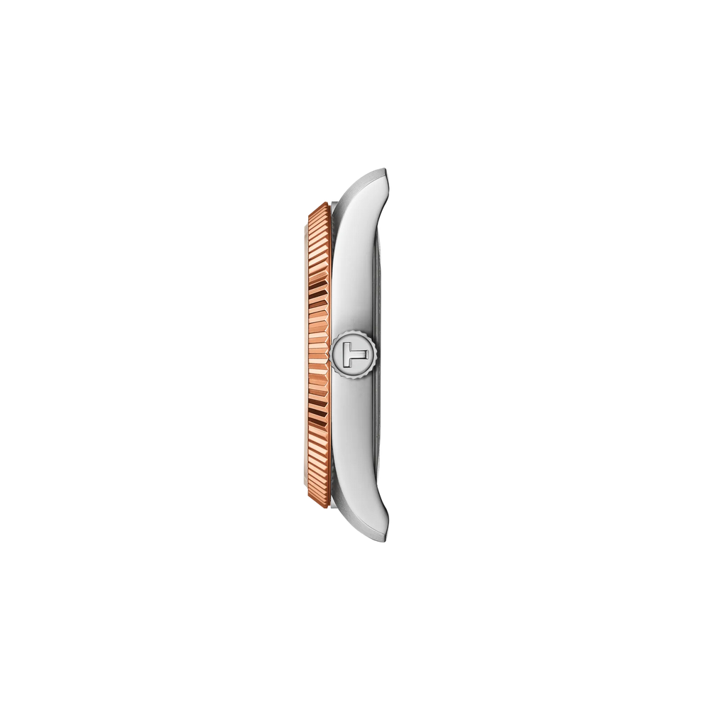 Profile view of the watch case Tissot Ballade 34mm, reference T156.210.22.031.01