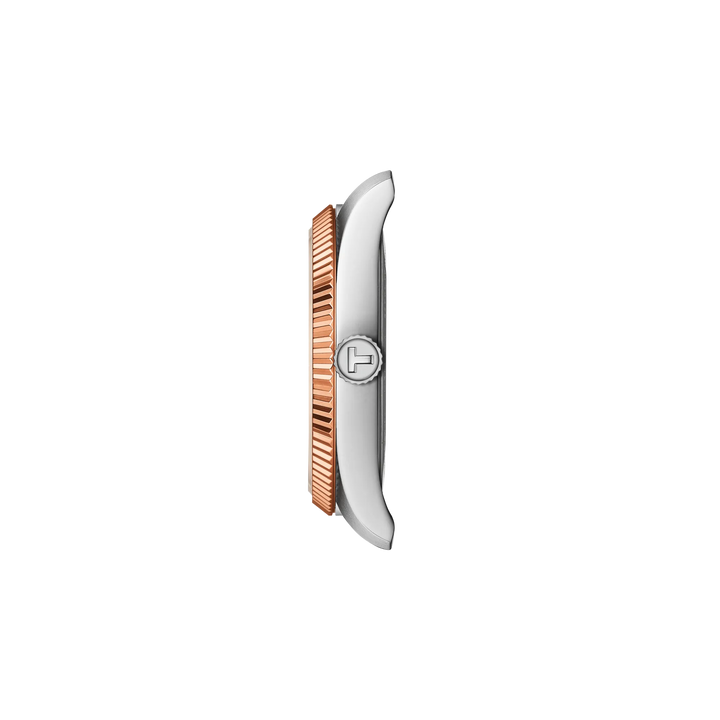 Profile view of the watch case Tissot Ballade 34mm, reference T156.210.22.031.01
