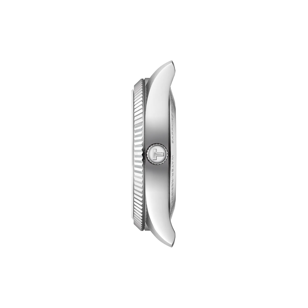 Profile view of the watch case Tissot Ballade 39mm, reference T156.408.11.033.00