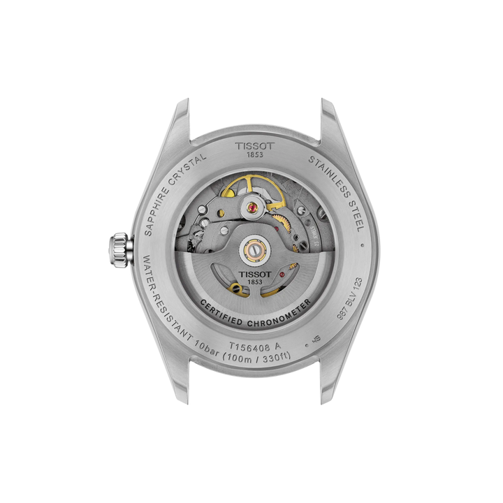 Back view of the watch case Tissot Ballade 39mm, reference T156.408.11.093.00