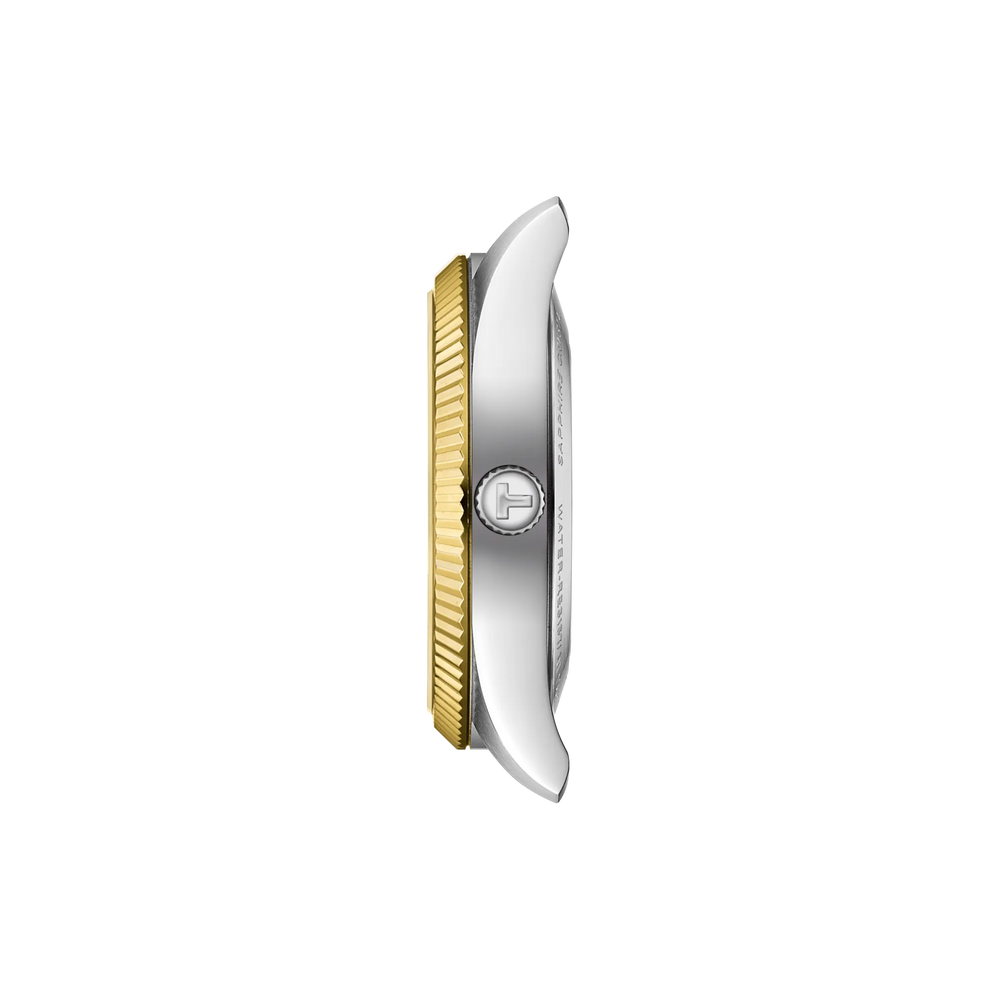 Profile view of the watch case Tissot Ballade 39mm, reference T156.408.22.033.00