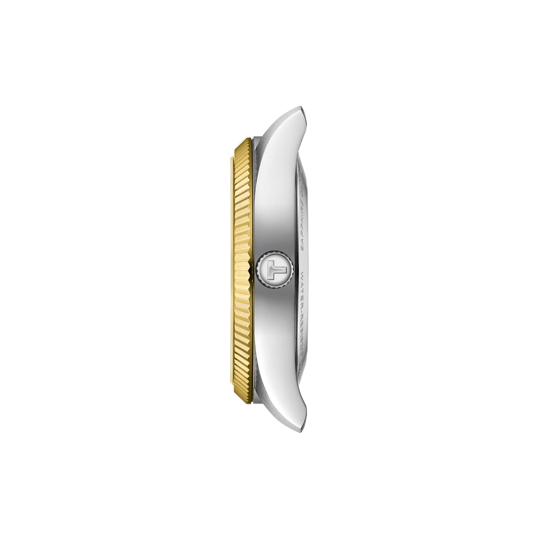 Profile view of the watch case Tissot Ballade 39mm, reference T156.408.22.033.00
