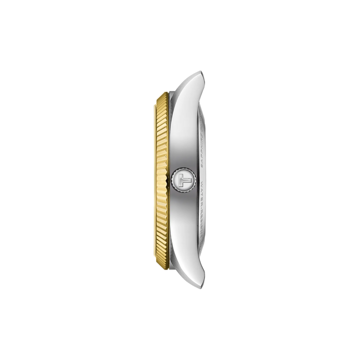 Profile view of the watch case Tissot Ballade 39mm, reference T156.408.22.033.00