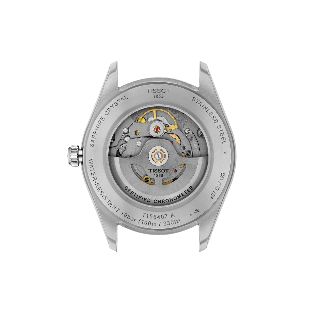 Back view of the watch case Tissot Ballade 39mm, reference T156.408.22.033.00