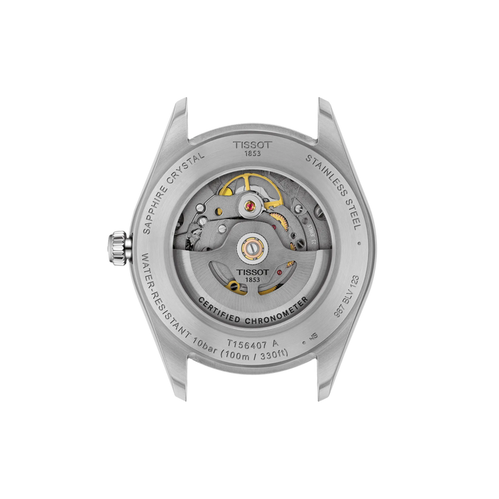Back view of the watch case Tissot Ballade 39mm, reference T156.408.22.033.00