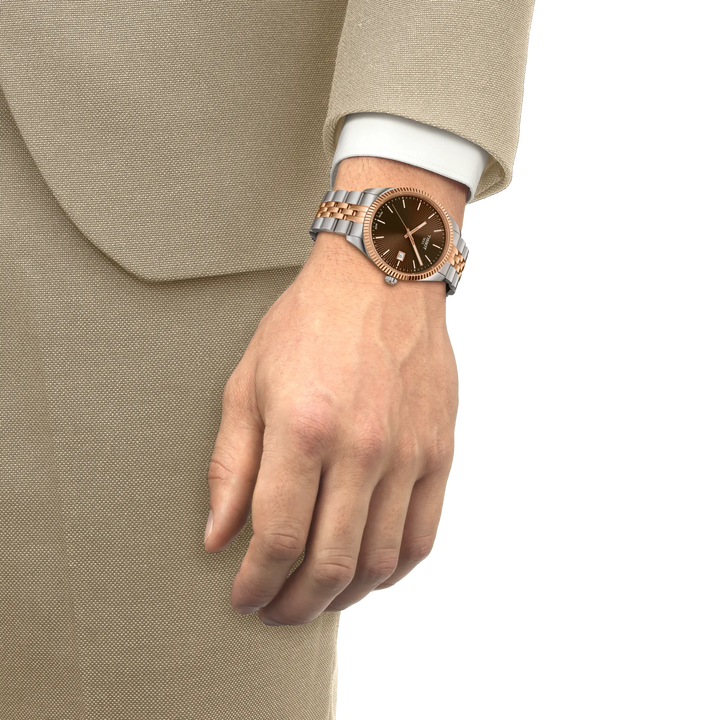 Simulation of the watch Tissot Ballade 40mm on a wrist, reference T156.410.22.291.01