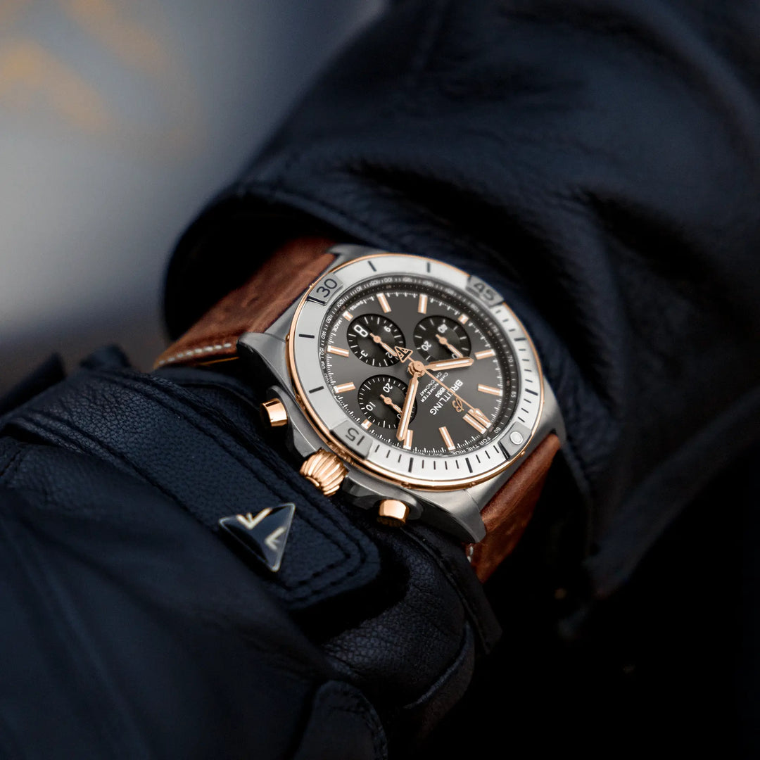 Breitling Chronomat B01 42 Triumph TB0134101M1X1 on wrist