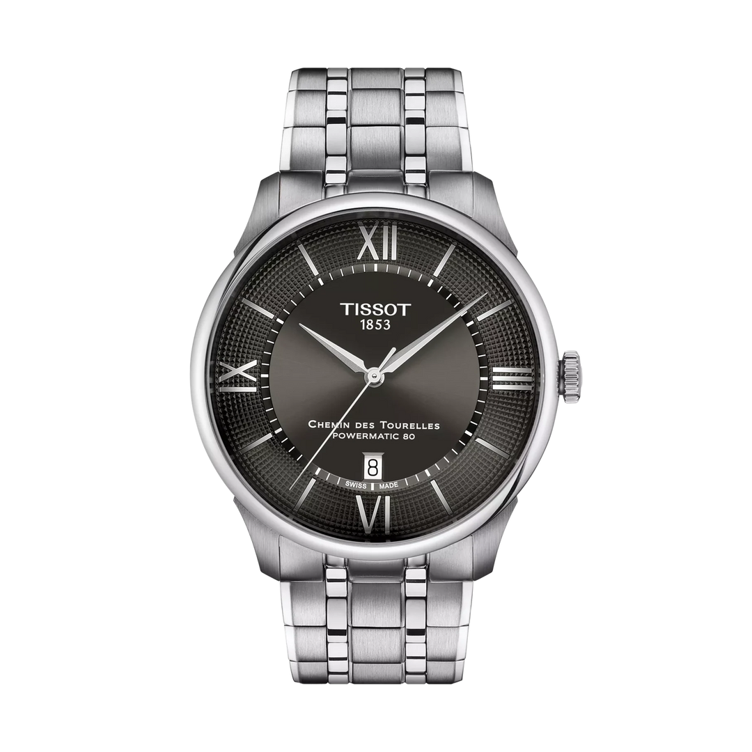 Tissot Chemin Des Tourelles 42mm Automatic Gunmetal Dial Watch T139.407.11.068.00 – front view