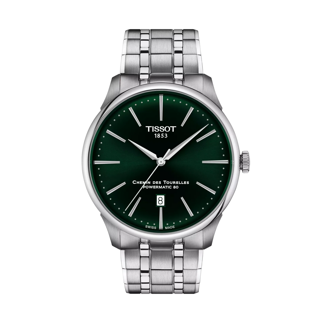 Tissot Chemin des Tourelles 42mm Automatic Green Dial Watch T139.407.11.091.00 – front view