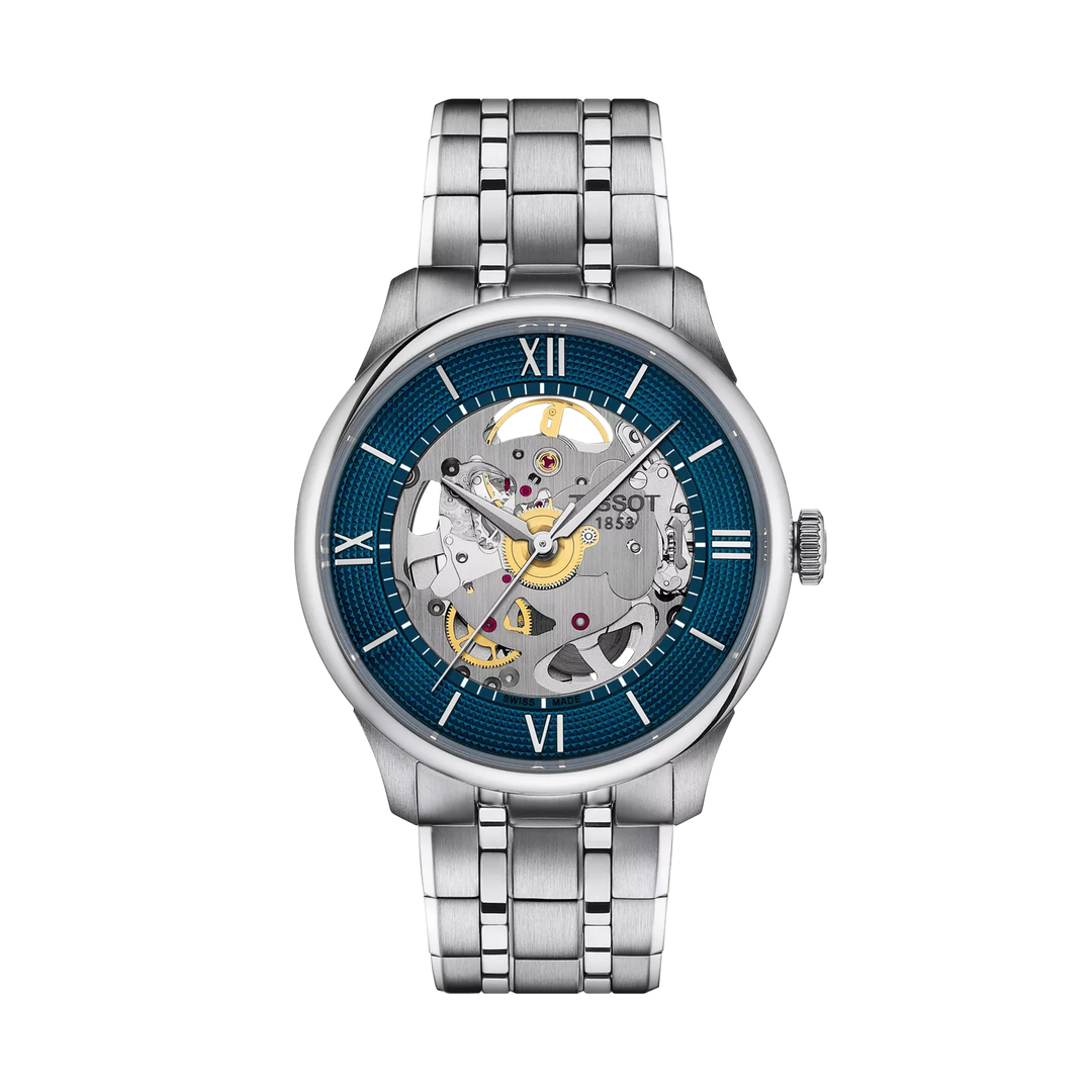 Tissot Chemin des Tourelles Skeleton 39mm Automatic Blue Dial Watch T139.836.11.048.00 – front view
