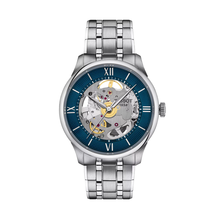 Tissot Chemin des Tourelles Skeleton 39mm Automatic Blue Dial Watch T139.836.11.048.00 – front view