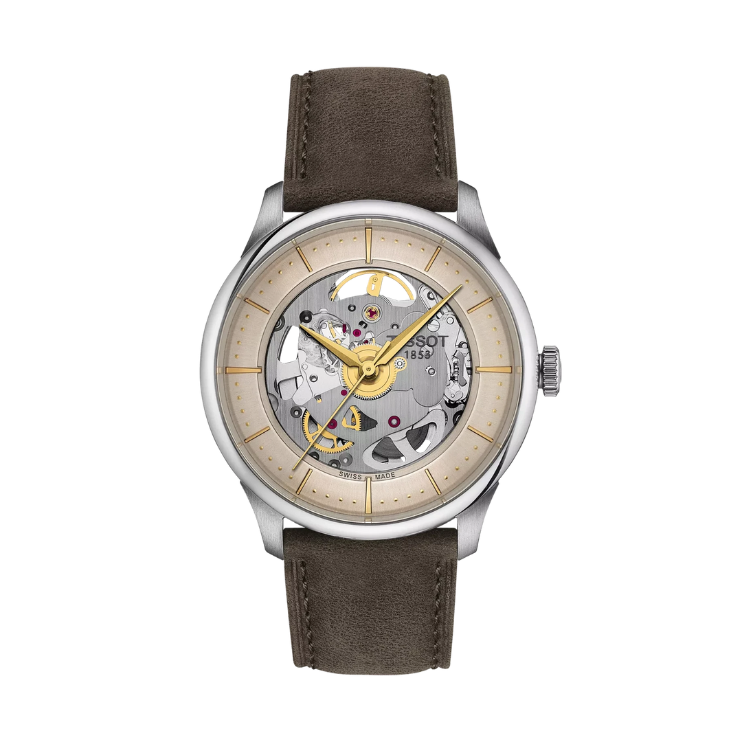 Tissot Chemin Des Tourelles Skeleton 39mm Automatic Ivory Dial Watch T139.836.16.261.00 – front view