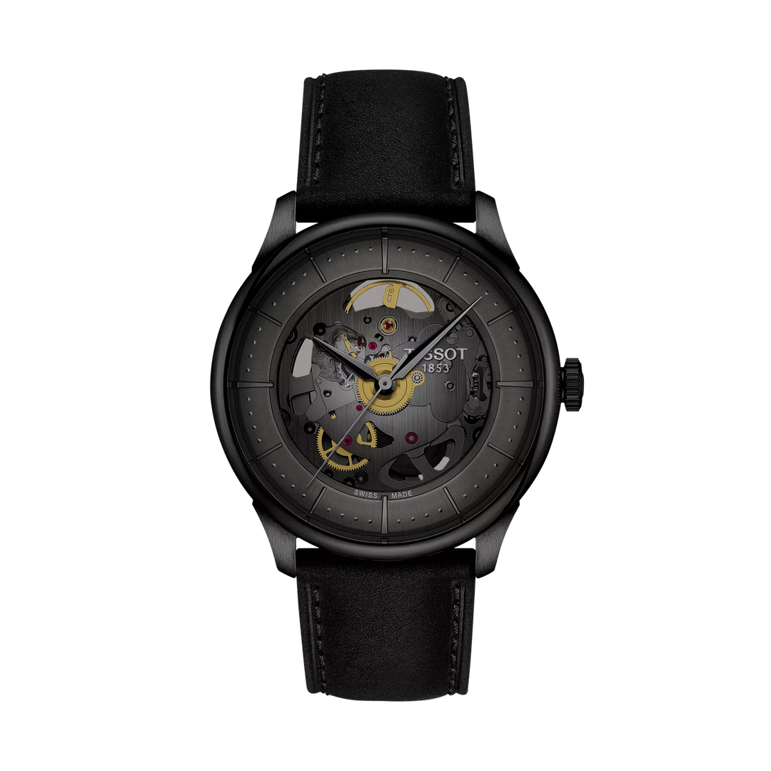 Tissot Chemin Des Tourelles Skeleton 39mm Automatic Gunmetal Dial Watch T139.836.36.441.00 – front view