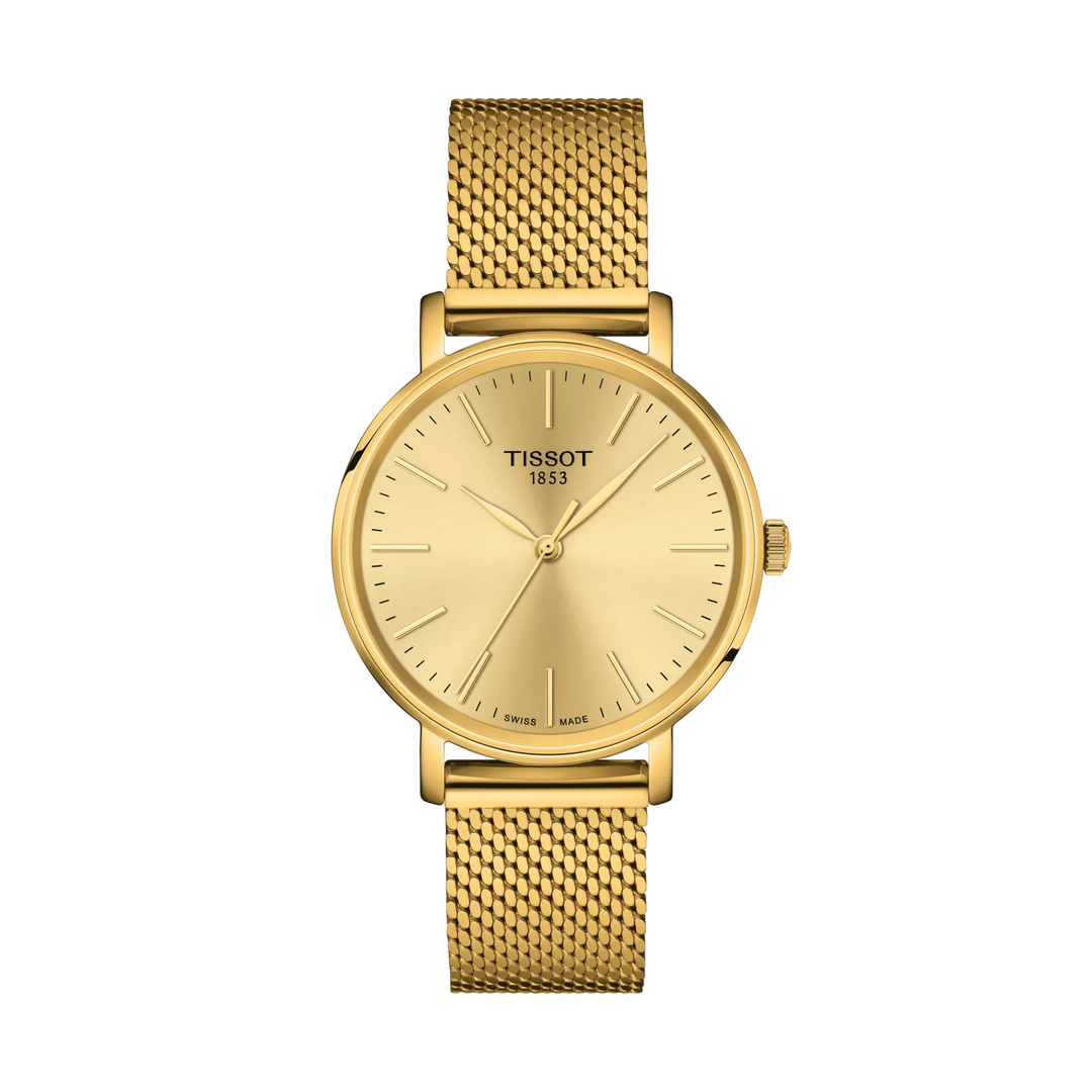 Tissot Everytime 34mm Quartz Champagne Dial Watch T143.210.33.021.00 – front view