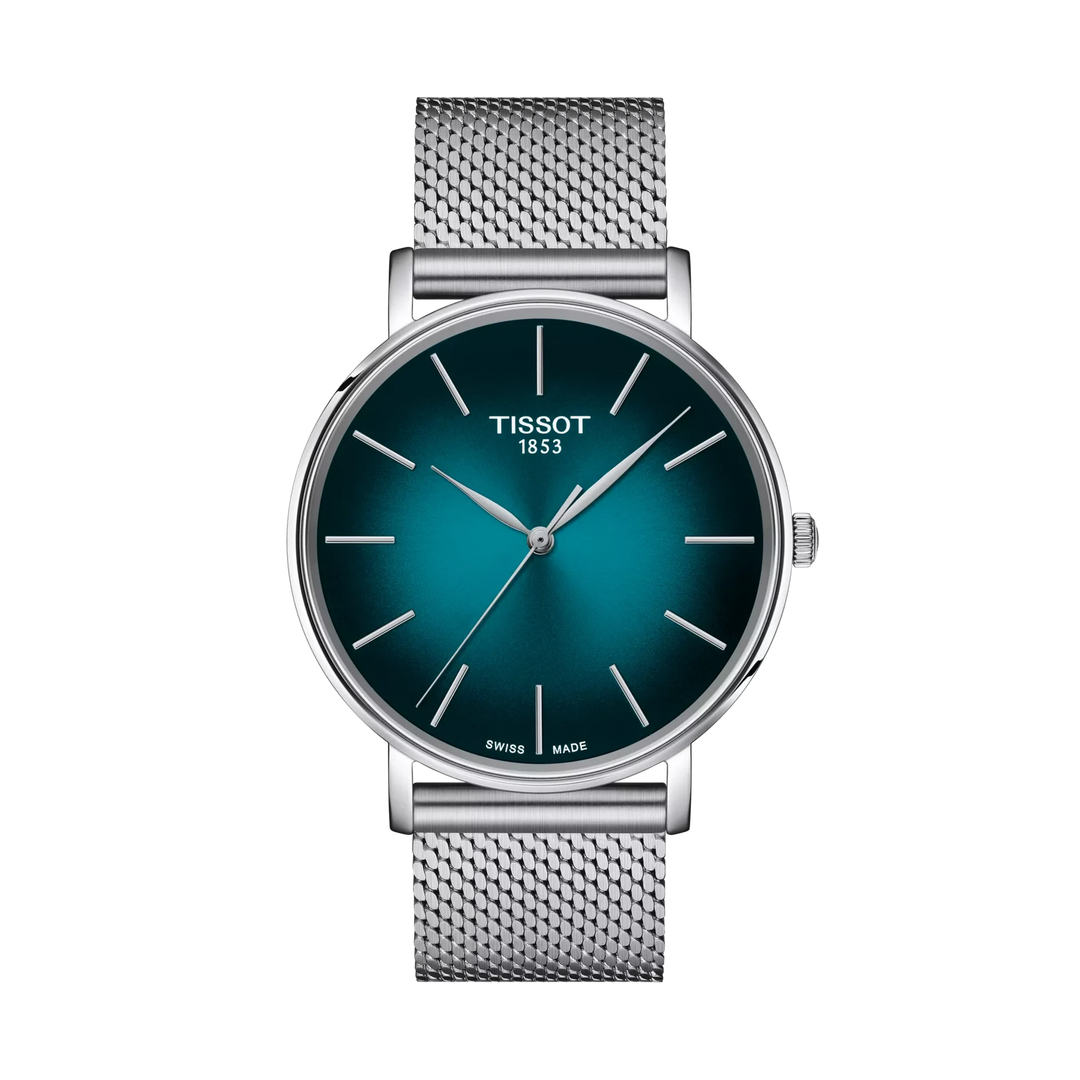 Tissot Everytime 40mm Quartz Turquoise Dial Watch T143.410.11.091.00 – front view