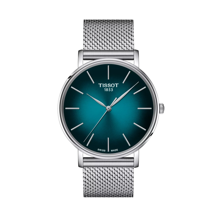 Tissot Everytime 40mm Quartz Turquoise Dial Watch T143.410.11.091.00 – front view