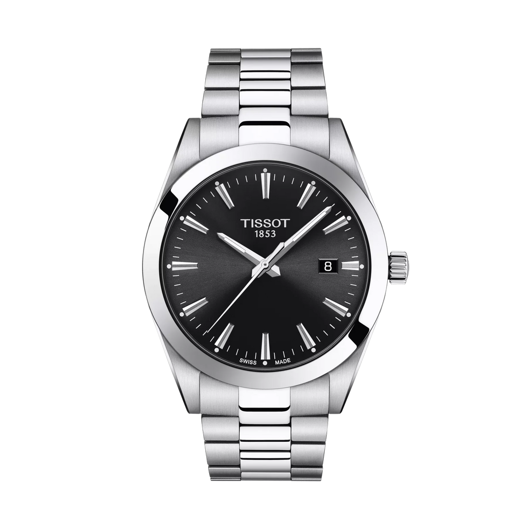 Tissot Gentleman 40mm Quartz Black Dial Watch T127.410.11.051.00 – front view