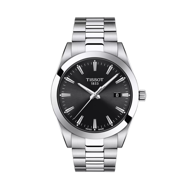 Tissot Gentleman 40mm Quartz Black Dial Watch T127.410.11.051.00 – front view