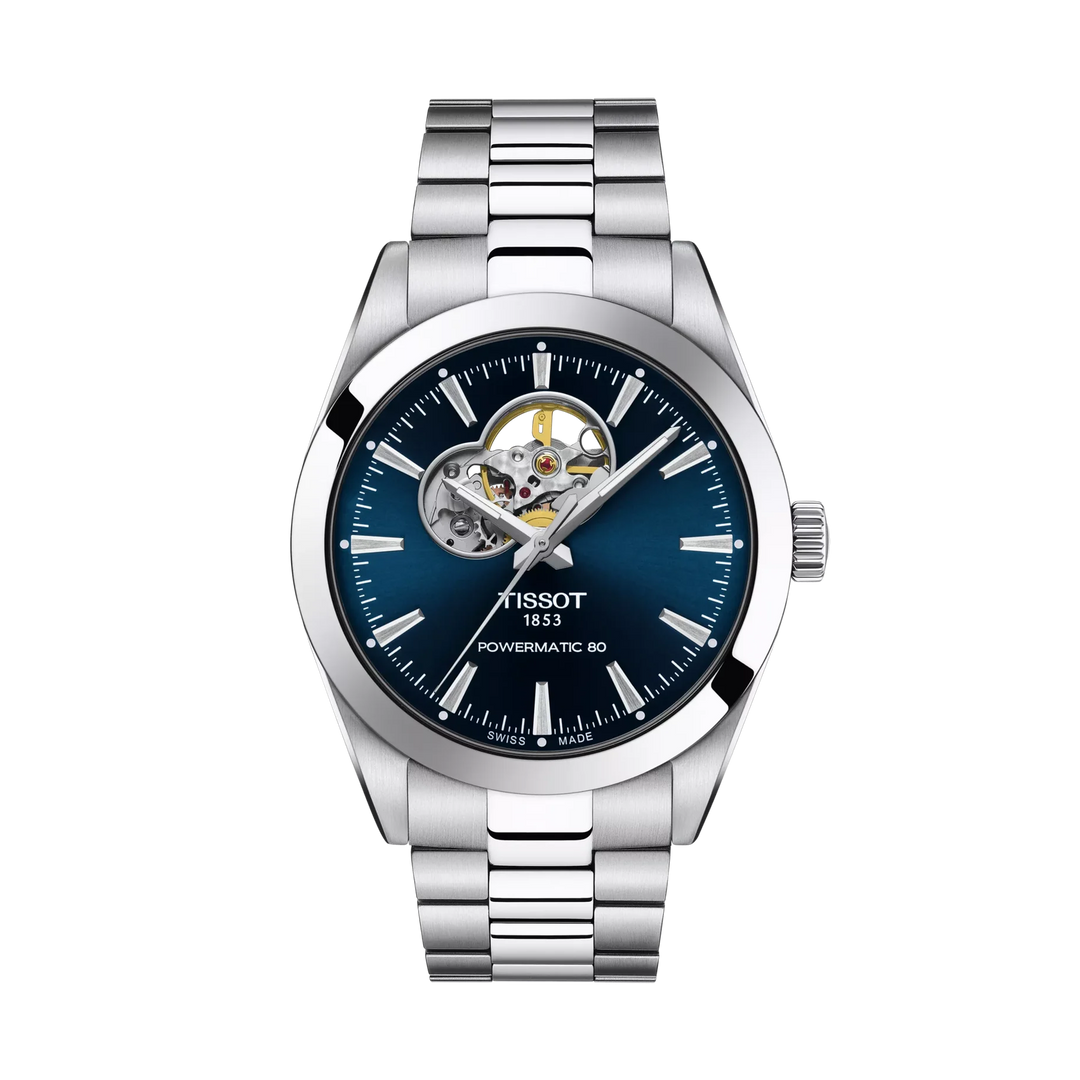 Tissot Gentleman Open Heart 40mm Automatic Blue Dial Watch T127.407.11.041.01 – front view