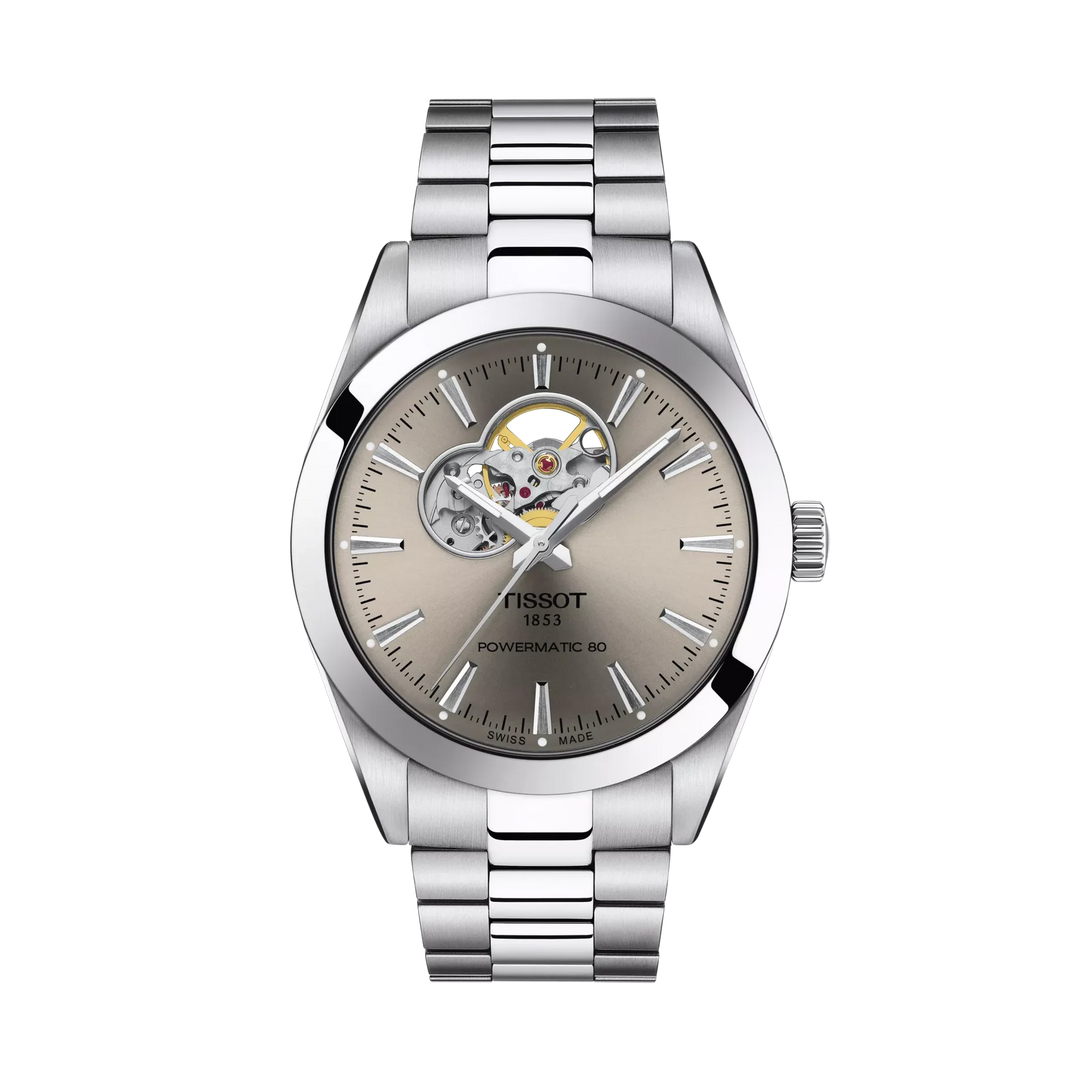Tissot Gentleman Open Heart 40mm Automatic Rhodium Dial Watch T127.407.11.081.00 – front view