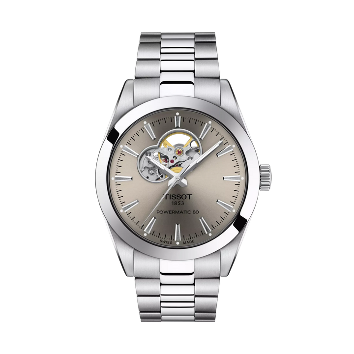 Tissot Gentleman Open Heart 40mm Automatic Rhodium Dial Watch T127.407.11.081.00 – front view