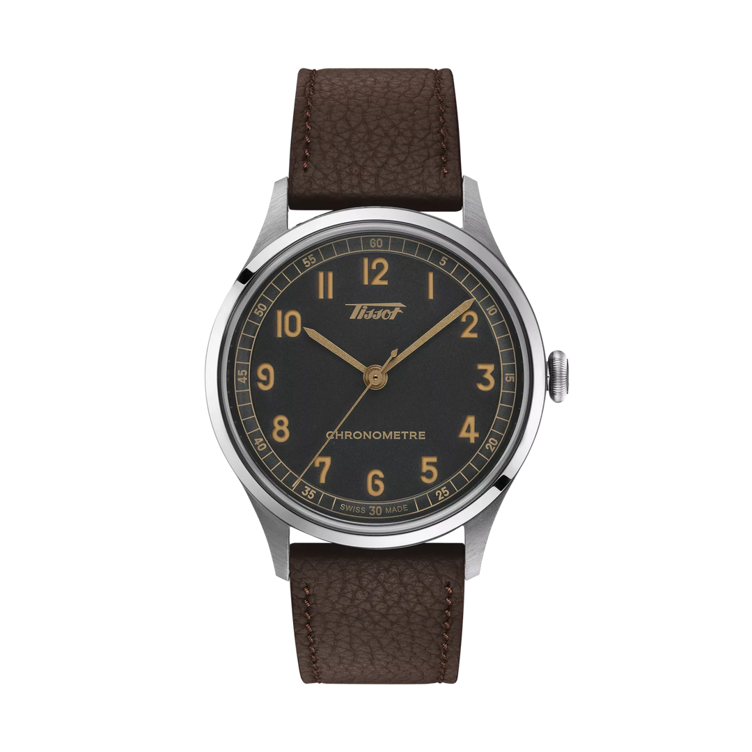 Tissot Heritage 1938 39mm Mechanical Anthracite Dial Watch T142.464.16.062.00 – front view