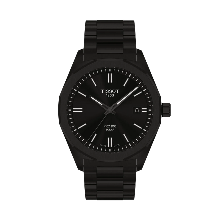 Tissot PRC 100 Solar 39mm Quartz Black Dial Watch T151.422.33.051.00 – front view