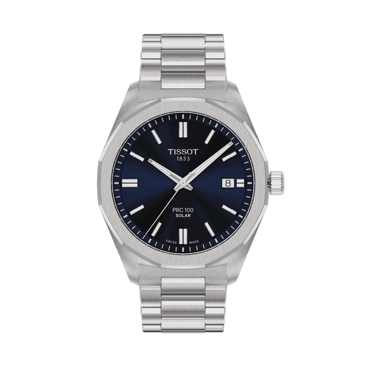 Tissot PRC 100 Solar 39mm Quartz Blue Dial Watch T151.422.11.041.00 – front view