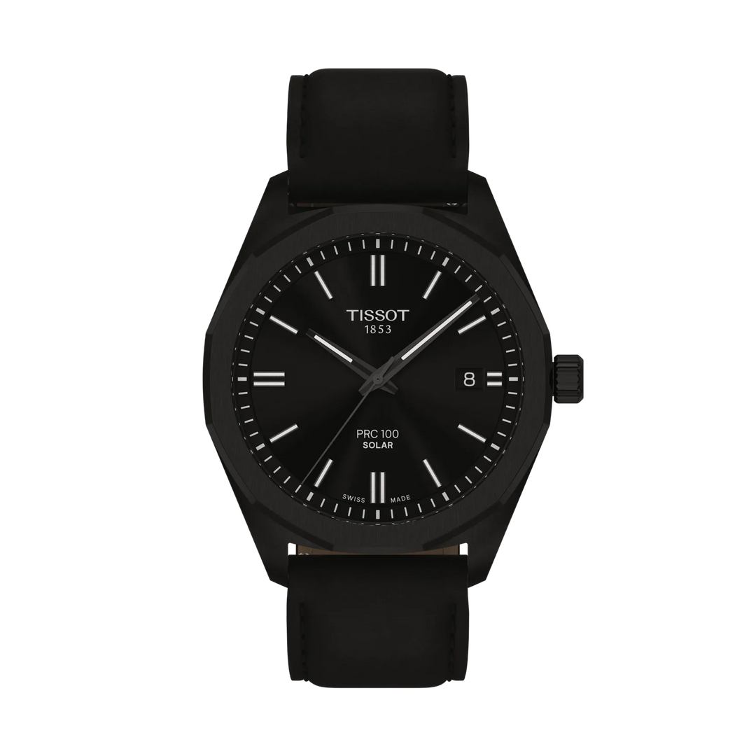 Tissot PRC 100 Solar 39mm Quartz Black Dial Watch T151.422.36.051.00 – front view