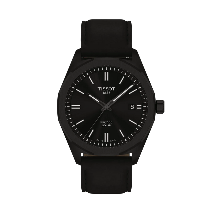 Tissot PRC 100 Solar 39mm Quartz Black Dial Watch T151.422.36.051.00 – front view