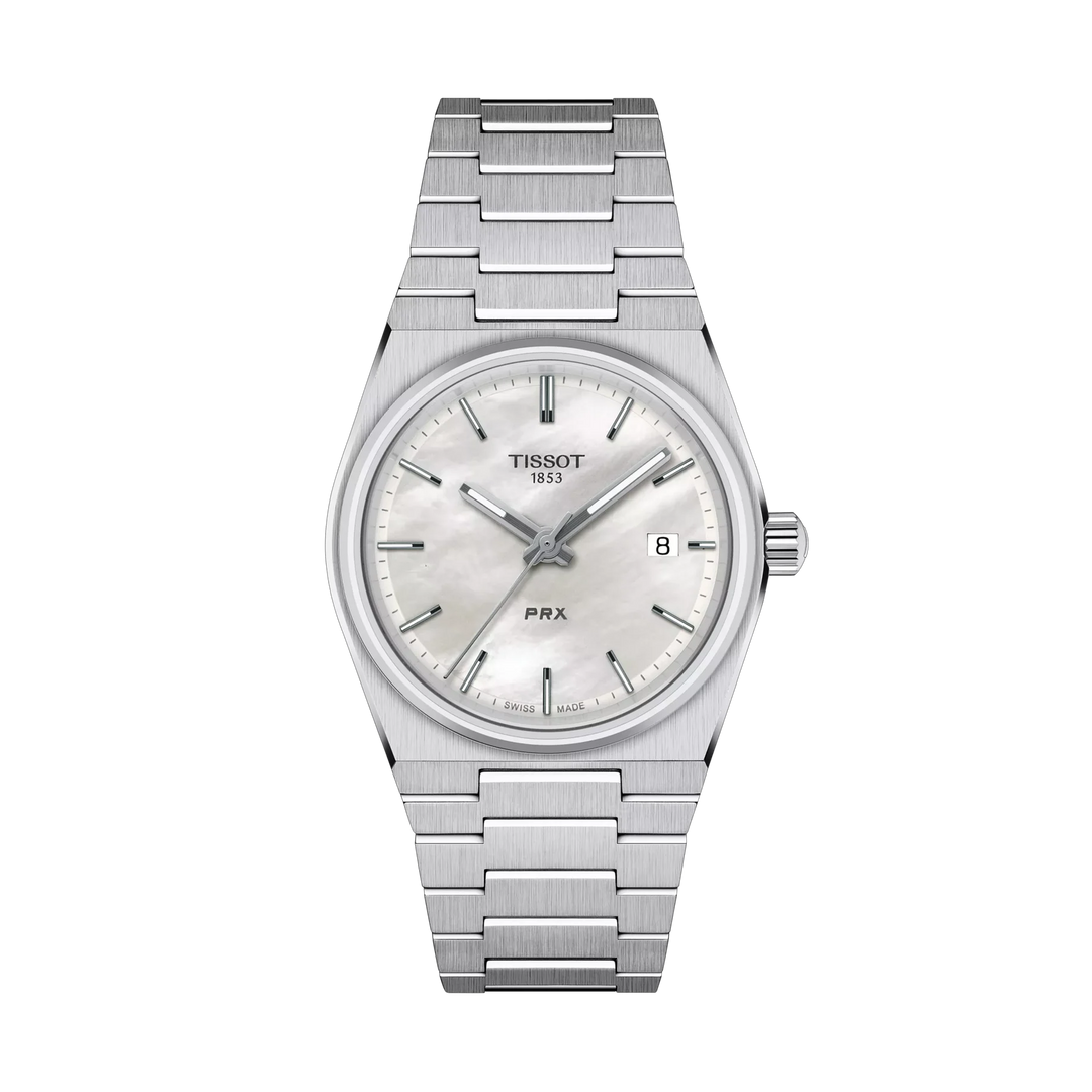 Tissot PRX 35mm Quartz White Mother-Of-Pearl Dial Watch T137.210.11.111.00 – front view