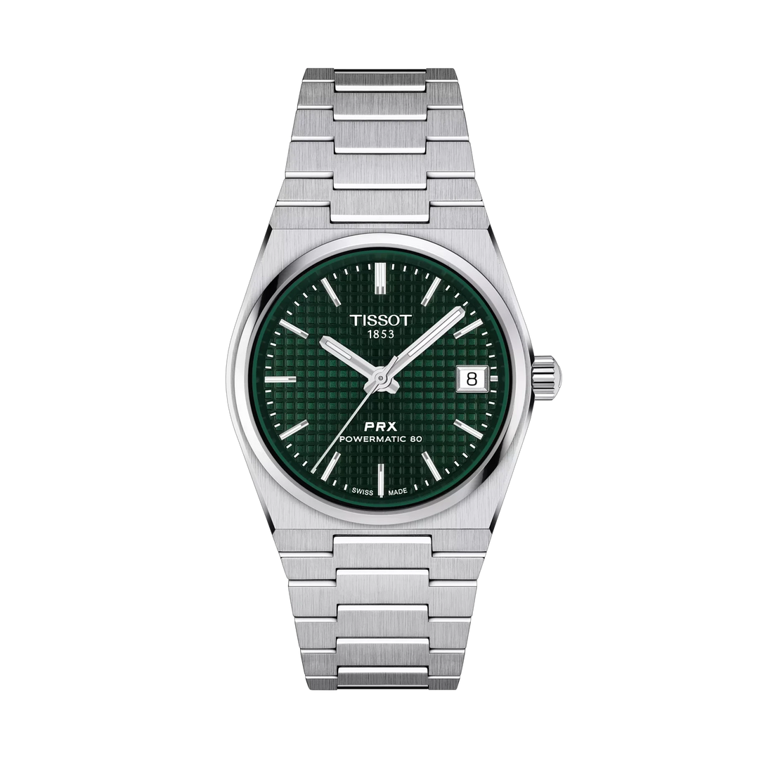 Tissot PRX 35mm Automatic Green Dial Watch T137.207.11.091.00 – front view