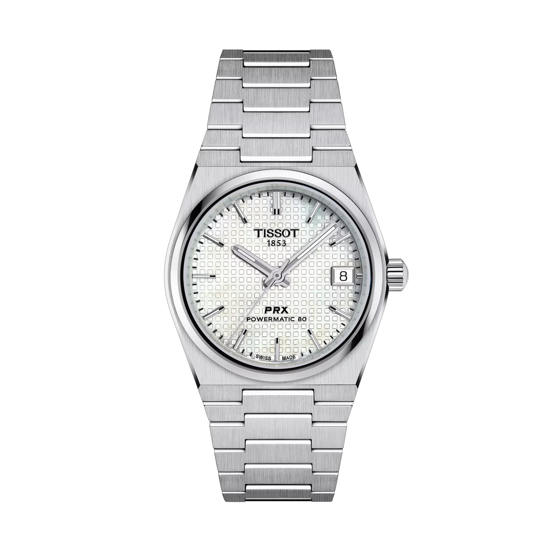Tissot PRX 35mm Automatic White Mother-Of-Pearl Dial Watch T137.207.11.111.00 – front view