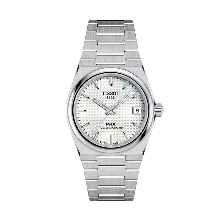 Tissot PRX 35mm Automatic White Mother-Of-Pearl Dial Watch T137.207.11.111.00 – front view