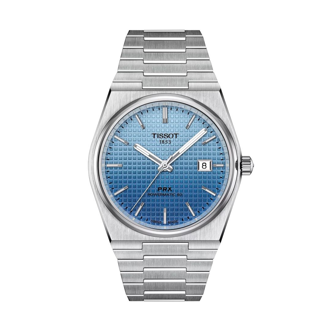 Tissot PRX 40mm Automatic Ice Blue Dial Watch T137.407.11.351.01 – front view