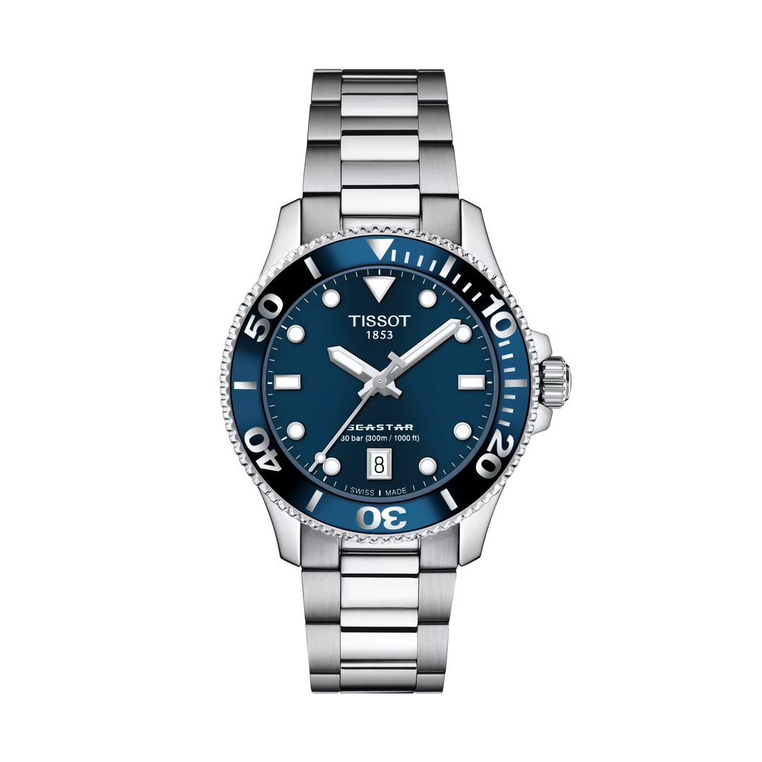 Tissot Seastar 1000 36mm Quartz Blue Dial Watch T120.210.11.041.00 – front view