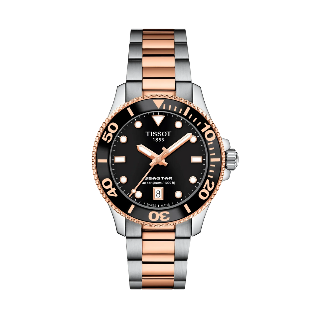 Tissot Seastar 1000 36mm Quartz Black Dial Watch T120.210.22.051.01 – front view