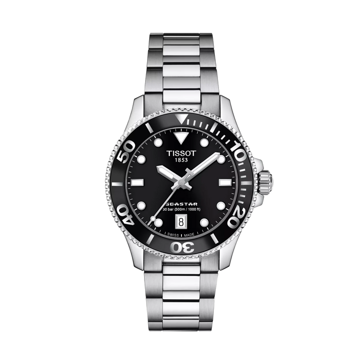 Tissot Seastar 1000 36mm Quartz Black Dial Watch T120.210.11.051.00 – front view