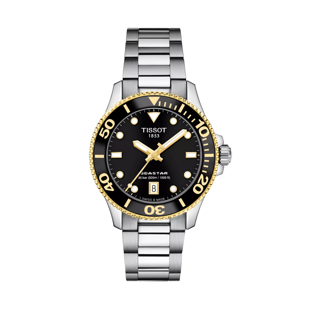 Tissot Seastar 1000 36mm Quartz Black Dial Watch T120.210.21.051.00 – front view