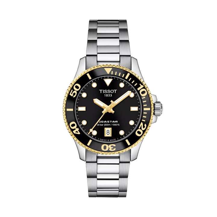Tissot Seastar 1000 36mm Quartz Black Dial Watch T120.210.21.051.00 – front view