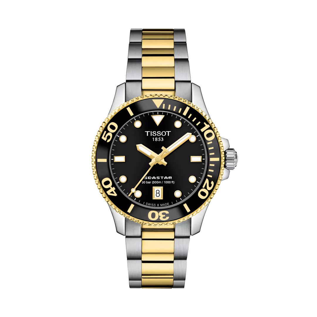 Tissot Seastar 1000 36mm Quartz Black Dial Watch T120.210.22.051.00 – front view