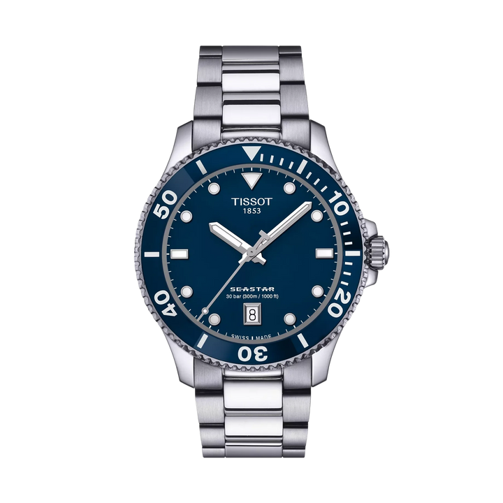 Tissot Seastar 1000 40mm Quartz Blue Dial Watch T120.410.11.041.00 – front view